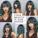 Haircube Short Bob Wig with Bangs - Dark Green Heat-Resistant Synthetic Fiber for Women | Party Cosplay & Daily Wear - Buy Online on SooperMarket.com