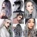 12 Pcs Colored Hair Extensions Colorful Clip in Hair Extensions 22 inch Synthetic Straight Hair Extensions for Kids Girls Women K 12pcs-Grey - Buy Online on SooperMarket.com