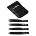 Segomo Tools 4 Piece Tweezer Set - Tweezers For Women - Ingrown Hair Removal Kit - Eyebrow Plucker - Precision Tweezers - Flat  Angled  Slant & Pointed Tweezers - TW004