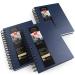 Arteza Watercolor Sketchbooks, 5.5x8.5-inch, 3-Pack, Blue Hardcover Journal, 96 Sheets, 140lb/300gsm Watercolor Paper Pad, Spiral Bound Book for Watercolor, Gouache, Acrylics, Pencils, Wet & Dry Media 5.5x8.5 inch - 3 pack Blue