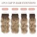 4Pcs Ombre Dirty Blonde Clip in Hair Extensions - 20Inch Full Head Curly Wavy Synthetic Hair - Buy Online on SooperMarket.com
