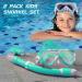 Kids Snorkel Set - 2 Pack Dry Top Mask & Gear for Boys Girls | Anti-Fog, Panoramic View, No Leak Mouthpiece | Scuba Diving & Swimming Equipment with Mesh Bag - Blue & Light Green - Buy Online on SooperMarket.com