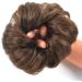 1 Piece Messy Hair Bun Chignon Ponytail in Medium Brown - Wavy Curly Hair Scrunchie Extension for Women - Buy Online on SooperMarket.com