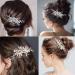 Wedding Hair Clip Rhinestone Bridal Hair Accessories Flower Hair Clip for Bride Bridesmaid Silver Handmade Flower Hair Pins Head Pieces for Women and Girls Hair Piece (Sliver) - Buy Online on SooperMarket.com