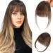 REECHO Clip in Bangs 100% Human Hair Clip in Hair Extensions  Fake Bangs Fringe with Temples Hairpieces for Women Daily Wear (Air Bangs  Medium Brown) Air Bangs Medium Brown