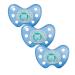 Dentistar Silikon Night Schnuller in the 3 Set - Size 3 Baby Schnuller from 14 months - Nucky lights in the dark - Luminous snuller with dental level - Made in Germany - Lion