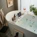 Bathtub Tray Acrylic Bath Tray Bathtub Caddy Non Slip Bath Tub Tray Table with Gold Brushed Handles