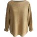 Buy CreoQIJI Women's Khaki Knitted Sweater - Casual Long Sleeve Pullover for Winter | Cozy Solid Color Eyelet Set - Buy Online on SooperMarket.com