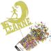 Cakeshop Cake Decoration Pack | Surfer Surfing Theme Premium Double Sided Glitter Card Cake Topper & 25g Party Pack of Cake Sugar Sprinkles | Custom Name & Age Cake Decorations (Champagne) Non-Prime Glitter Card: Champagne