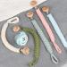 Handmade Braided Cotton Pacifier Clips for Boys & Girls - 11 Inch Holder with Wooden Clips | Fits All Pacifiers & Teething Toys | 3 Pack (PlumGrayPink) - Buy Online on SooperMarket.com