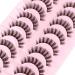 Glowingwin Russian Volume D Curl Hybrid Strip Lashes - 10 Pairs Pack | 3D Curly Faux Mink False Eyelashes | Natural, Fluffy, and Long-Lasting Russian Lashes - Buy Online on SooperMarket.com