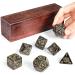 Wiz Dice Titan Dice - Polyhedral Large Dice Set for Tabletop RPG Adventure Games with a Wooden Dice Box - DND Jumbo Dice Set, Suitable for Dungeons and Dragons Dungeon Master Nyx