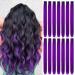 16Pcs Colored Clip in Hair Extensions 22 Inch Colorful Highlights Hairpieces Straight & Long Heat-Resistant Synthetic Hair Accessories for Kid Girls Women Party Hair Decor (16Pcs-New Purple)