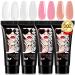 Morovan Poly Extension Gel - 2OZ Poly Gel Nail Colors 60ML Poly Nail Gel Large Capacity Builder Nail Gel Long-Lasting Nail Extension Gel for Beginners and Professional Poly Gel Set DIY Design at Home Nude Pink