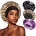 3 PCS Silk Satin Bonnet for Sleeping  Silk Hair Bonnets for Black Women Girls Men Satin Hair Cap for Sleeping Elastic Wide Band Silk Satin Hair Bonnet Cap for Curly Hair Sleeping