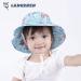 LANGZHEN Baby Girls Beach Sun Hat - Adjustable Wide Brim Toddler Kids Summer Play Hat with Chin Strap, Coral-Turquoise XL - Buy Online on SooperMarket.com