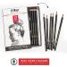 Galart Supplies Charcoal Drawing Set - 12 Piece Pre-Sharpened Pencils for Artists and Beginners | Soft, Medium, Hard, and White Charcoal Pencils for Drawing, Shading, and Sketching with Organizer Tray - Buy Online on SooperMarket.com