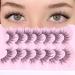 Geeneiya Wispy Lashes Clear Band Fairy Mink Lashes Natural Look Cat Eye Lashes Pack Fluffy 3D Fake Lashes Extension Look Reusable False Eyelashes 7 Pairs I-Fairy Cross