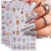 JMEOWIO 3D Embossed Christmas Glitter Nail Art Stickers Decals Self-Adhesive 5D Snowflake Winter Holiday Cute Silver Nail Supplies Nail Art Design Decoration Accessories 4 Sheets