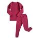 DreamBuy 20 Colours Ribbed Pyjama/Tracksuit/Loungewear Unisex Boys And Girls Pyjamas Baby Clothes Pyjamas For Women And Mens Pyjamas 3-6 Months Claret Red