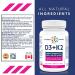 Optimal Bone & Teeth Support D3 + K2 180 Softgels - Optimal Absorption with Organic Coconut Oil Base MK7 K2 Vitamin for Bone & Heart Health Inspiring Wellness with D3K2 Vitamins 3rd Party Tested - Formulated & Made in Canada - Buy Online on SooperMarket.com