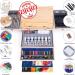 85 Piece Deluxe Wooden Art Set with Easel and Drawing Pads - Creative Gift Box for Teens & Adults | Art Supplies Kit for Painting & Drawing - Buy Online on SooperMarket.com