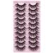False Eyelashes Fluffy Cat Eye Lashes Mink 20mm Long Wispy Eyelashes 5D Curl Strip Lashes Natural Look 10 Pairs Pack by EYDEVRO