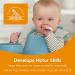 NumNum Baby Spoons Set - Pre-Spoon GOOtensils for Kids Aged 6+ Months - BLW Teething Spoon - Silicone Toddler Food Utensils - 2 Blue/Orange Spoons - Buy Online on SooperMarket.com