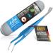 Bluepet 2in1 tick tweezers for dogs cats horse & humans - stainless steel tick pliers with case i tick lever as a solid tick remover I Alternative to tick tweezers tick -turning agents & tick agents metal pliers with hooks