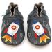 Dotty Fish Soft Leather Baby Shoes | Toddler Boys Non-Slip Suede Soles | Space Rocket Design | 0-6 Months to 4-5 Years - Buy Online on SooperMarket.com