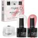 Mylee French Me Kit with Stamper Salon Quality French Manicure at Home Includes White & Nude Gel Nail Polish + Clear Silicone Stamping Tool