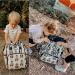 Pipi Bear Diaper Bag Backpack | Stylish Jacquard Maternity Nappy Bag for Mom and Dad with Changing Pad - Cream - Buy Online on SooperMarket.com