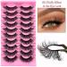 Cat-Eye Fluffy-XZ01: 10 Pairs 20mm Long Dramatic False Eyelashes - Thick Volume, Crossed, Lightweight, Soft Curly Fake Lashes - Wispy Mink Lashes for Big Eyes - Buy Online on SooperMarket.com