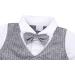 AmzBarley Baby Boys Gentleman Suit | Long/Short Sleeve Shirt Pants Vest Bowtie Tuxedo Romper | Grey | 1-2 Years - Buy Online on SooperMarket.com