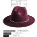 Gossifan Wine Red Fedora Hat with Chain Belt Buckle - Size 7 1/8-7 1/4 - Buy Online on SooperMarket.com