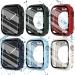 Fullife 6-Pack Waterproof Case for Apple Watch Series 7 Series 8 45mm with Tempered Glass Screen Protector iWatch Full Protective Hard PC Bumper Case with Back Cover (2 in 1) 45mm 6 Colors Waterproof-6 Packs Series 7/8 45mm