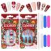 MELLIEX Christmas Fake Nails Artificial Full Cover Press on Nails 48 Pieces Xmas Coffin False Nail Tips Santa Claus Snowflake Elk Nail Art Decorations with Nail Glue and Nail Files