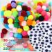 2000 Pcs 1 Inch Assorted Pom Poms with 220 Self Adhesive Googly Eyes - Multi Colors for DIY Crafts - Buy Online on SooperMarket.com