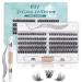 SISILILY Lash Extension Kit-Individual Lashes with Bond and Seal-120 Lash Clusters DIY False Eyelashes Mega Cluster Lashes with Eyelash Glue and Lash Tweezers C D Curl 10/12/14/15/16mm(DM27-mix) 120 clusters - DM27