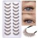 Brown Eyelashes Natural Look Wispy Mink Lashes 13mm Short False Eyelashes 10 Pairs 3D Colored Fake Eye Lashes Pack by Geeneiya