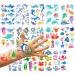 PHOGARY Kids Temporary Tattoos(20 sheets)  Sea World Theme Tattoos - Fish  Shark  Turtle  Seahorse  Sea Star  Octopus  Crab - Marine life Patterns Fake Waterproof Tattoos for Boys Girls
