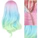 Long Wavy Wig Pink To Blue Cosplay Party Wigs Gradient for Women for Daily Party for Cosplay - Buy Online on SooperMarket.com
