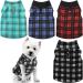 4 Pieces Winter Fabric Dog Sweater with Leash Ring Fleece Vest Dog Pullover Jacket Warm Pet Dog Clothes for Puppy Small Dogs Cat Chihuahua Boy (Plaid Pattern, S) Plaid S