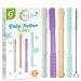 Soft Hallow Silicone Teething Tubes for Babies (4 Pack) Baby Teether Tubes Includes Cleaning Brush Soothing Teether & Flexible Teething Stick Toy for Infants & Toddlers 100% Safe for Girls & Boys