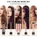 8-in-1 Beach Wave Curling Iron Wand Set for Long and Short Hair - 30s Heat-up, 5 Ceramic Barrels, 2 Heat Settings - Rosa Gold - Buy Online on SooperMarket.com