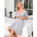 Bresdk Women's Maternity Nightdress - Grey Nursing Pyjamas for Breastfeeding and Pregnancy - Buy Online on SooperMarket.com
