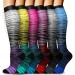 Blongw compression stockings for men 6 pairs of knee socks Support stockings compression socks for sports flight running travel cycling A5-Assorted 09 L-XL