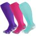 Wide Calf Compression Socks for Women & Men Extra Large Size Support Socks for Nurses Running Pregnant Travel, 15-20 mmHg 3 Pairs D Large