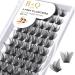 Eyelashes 72 PCs B & Q eyelashes DIY Individual eyelashes for beginners reusable eyelash bushes wispy fluffy single eyelashes for eyelash extensions at home (NM C-12 mm)