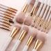 BEILI 30Pcs Professional Makeup Brush Set - Vegan Synthetic Kabuki Brushes for Face, Eyes, and Blush - Pearl White/Rose Gold - Buy Online on SooperMarket.com